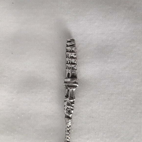 Antique 1800's Leaning Tower of Pisa Collectible Silver Spoon, 800 Hallmark - Picture 3 of 6